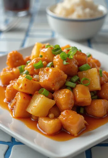 Sweet & sour chicken served