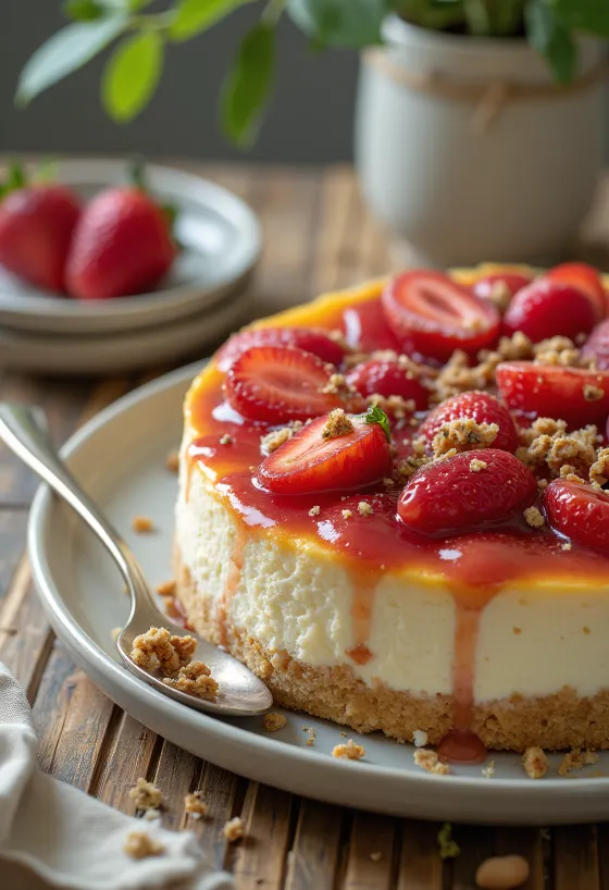 Gluten-free cheesecake with fresh fruit