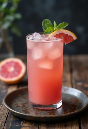 Grapefruit juice served in a glass