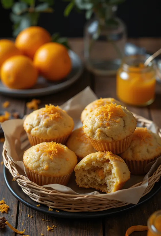 Chestnut orange muffins served