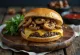 Mushroom-cheese burger served