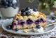 Blueberry almond cake decorated with fruits
