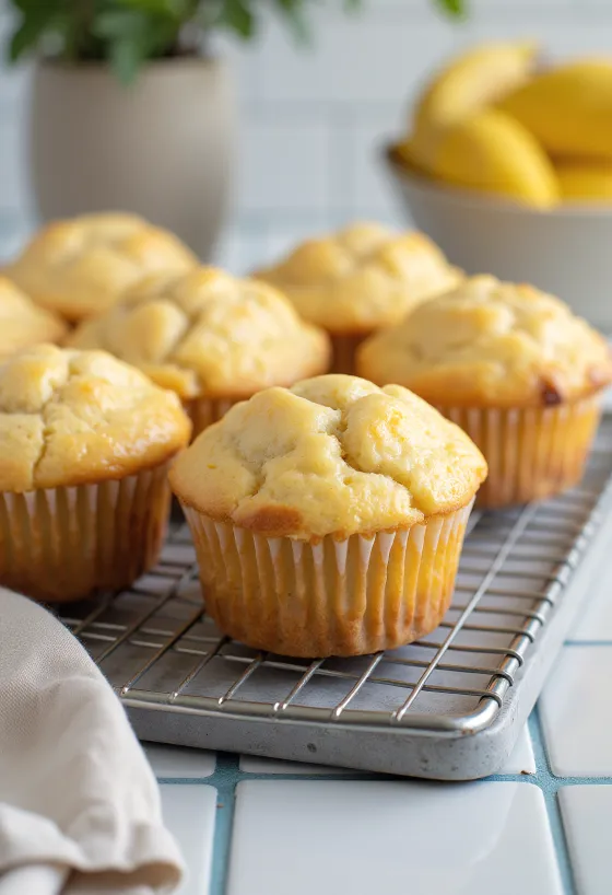 Lemon banana muffin served