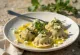 Spinach & Feta pierogi served with soured cream