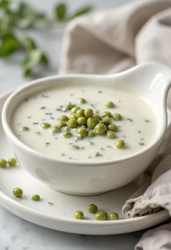 Creamy caper sauce served