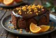Chocolate and orange cake served