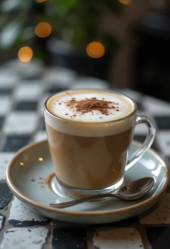 Frothy coffee served fresh