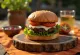 Black bean burger with fresh vegetables