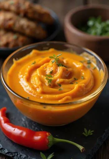 Creamy pepper sauce served