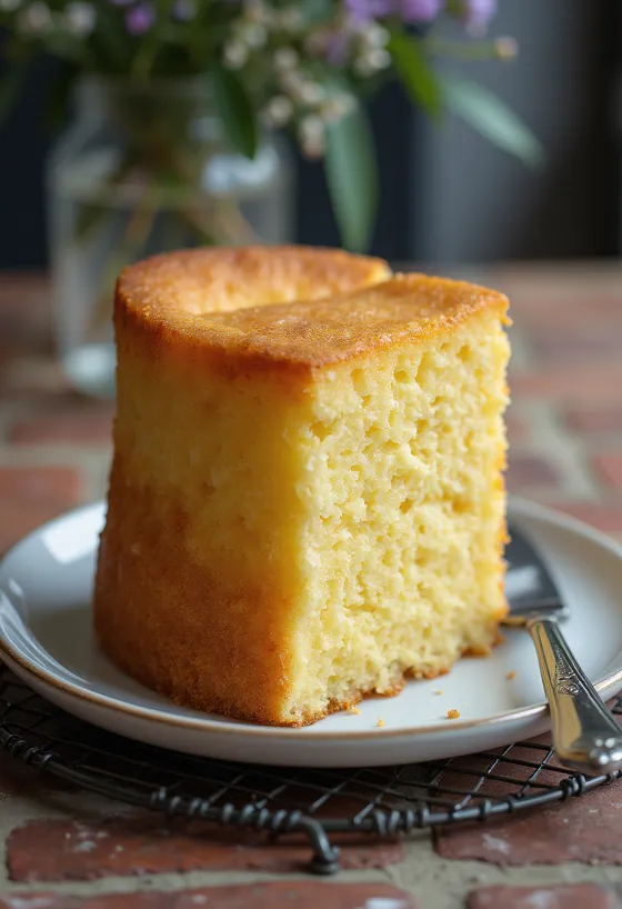 Vanilla sponge cake served