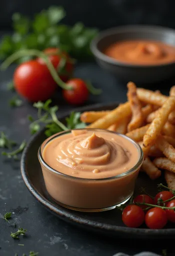 Spicy sriracha mayonnaise served