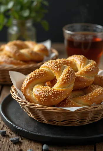 Simit - Turkish sesame ring served
