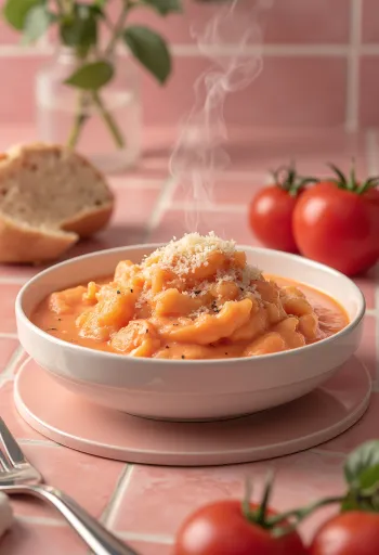 Creamy rosemary tomato sauce served