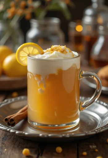 Linden apple cider served in a glass