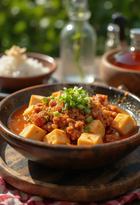 Mapo Tofu, Sichuan tofu with minced pork and spicy sauce