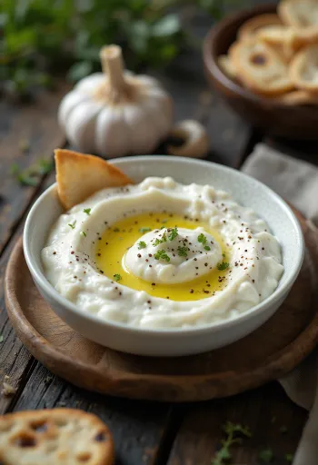Probiotic Garlic Yoghurt, served fresh