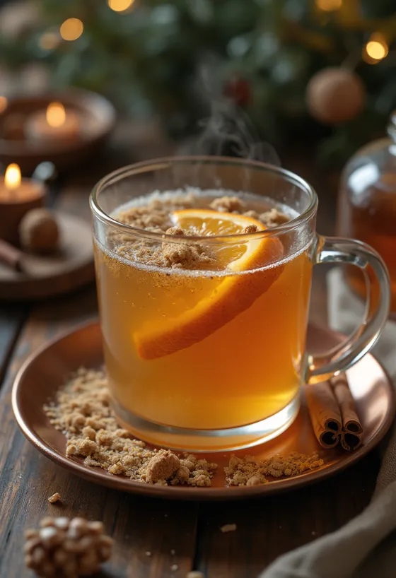 Nutmeg cider in a mug