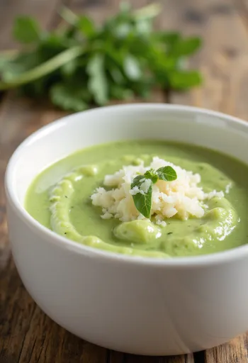 Creamy rocket sauce served