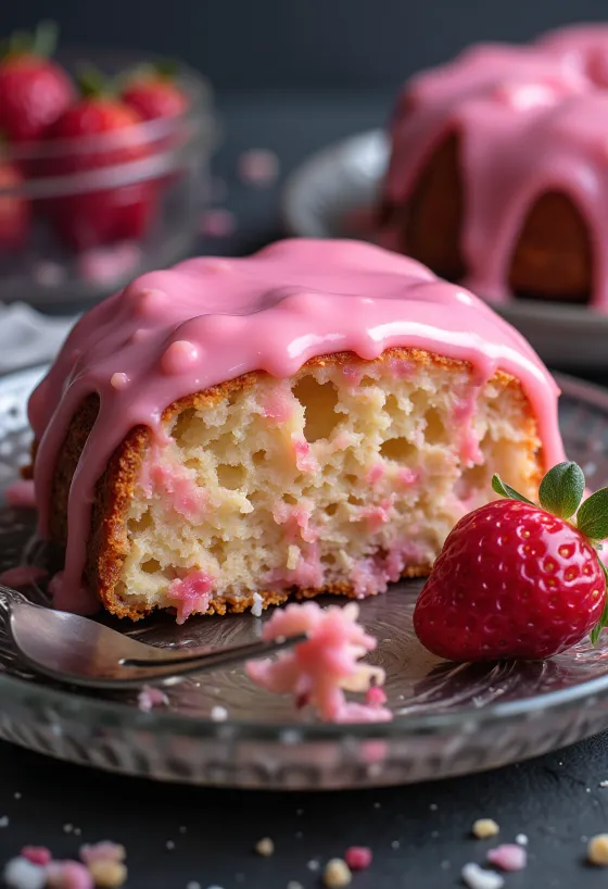 Vegan punch cake served