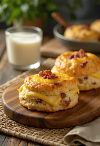 Bacon and cheese scones served