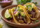 Mushroom Taco with fried spiced mushrooms, coriander and fresh vegetables