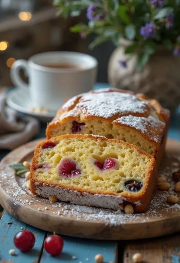 Christmas fruit loaf with dried fruits and nuts