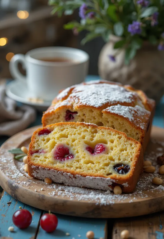 Christmas fruit loaf with dried fruits and nuts