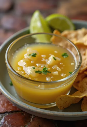 Tequila lime sauce served