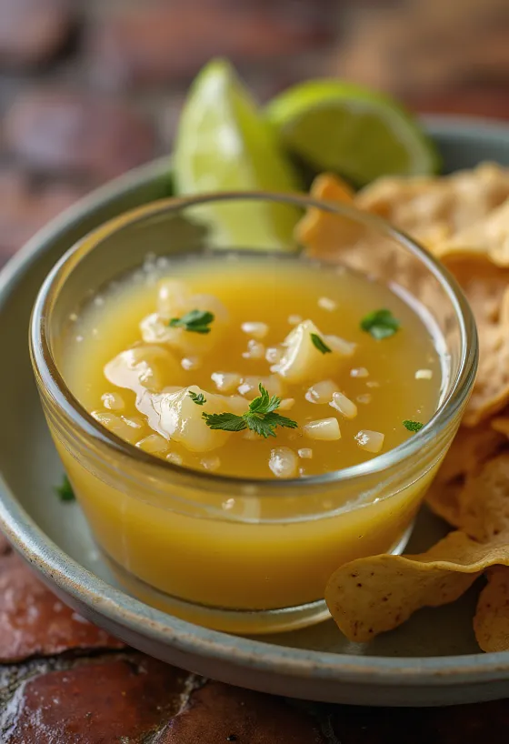 Tequila lime sauce served