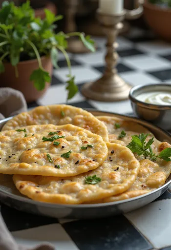 Bajra thepla golden brown flatbreads, garnished with fresh coriander