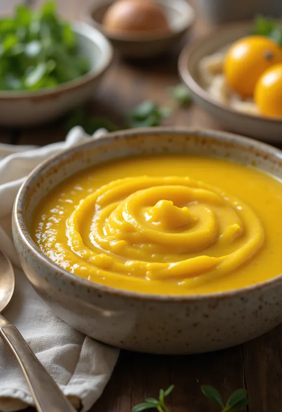 Fruity curry sauce served