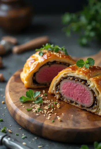 Beef Wellington served