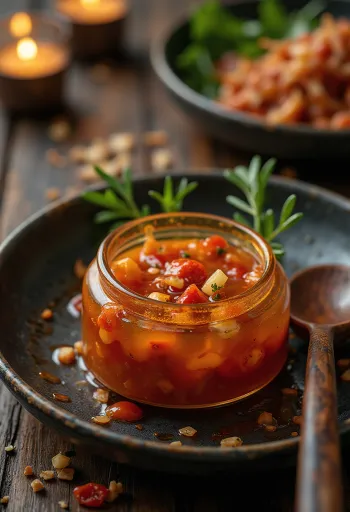 Sweet chilli sauce served