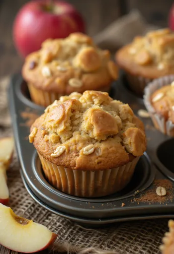 Cinnamon & Apple Oat Muffins served