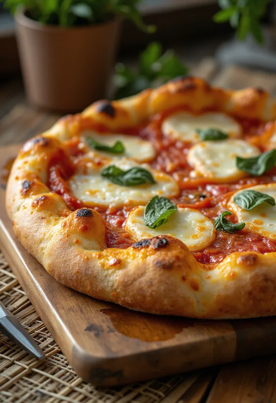 Pizza al Taglio with thick crust and mozzarella cheese