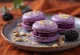Blackberry cream and almond macarons