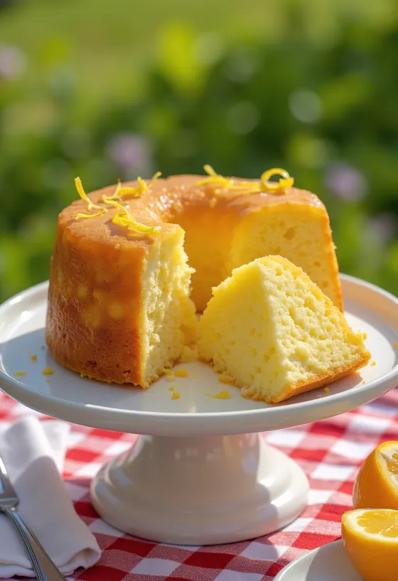Curd cheese and orange cake served