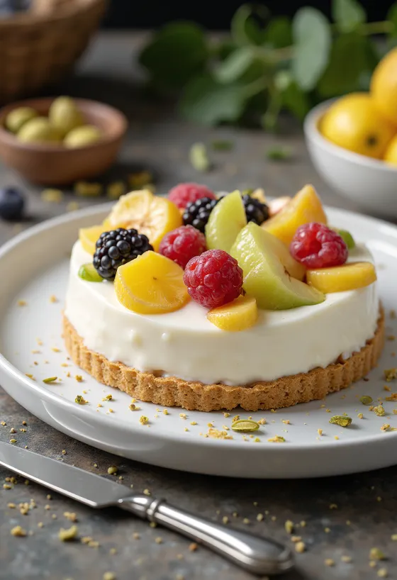 Yoghurt cake with fruit