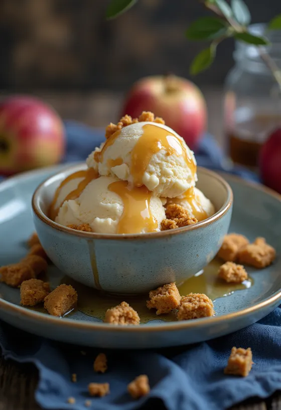 Apple Pie Ice Cream served