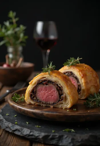 Beef Wellington served