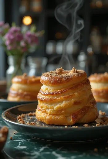 Chimney cake style rolls coated in cinnamon sugar