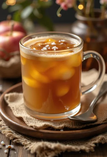 Caramel apple cider served