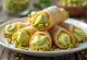 Pistachio cannoli served on a plate