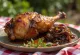 Roasted duck served with caramelised onions