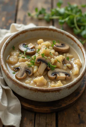 Tarragon mushroom sauce served