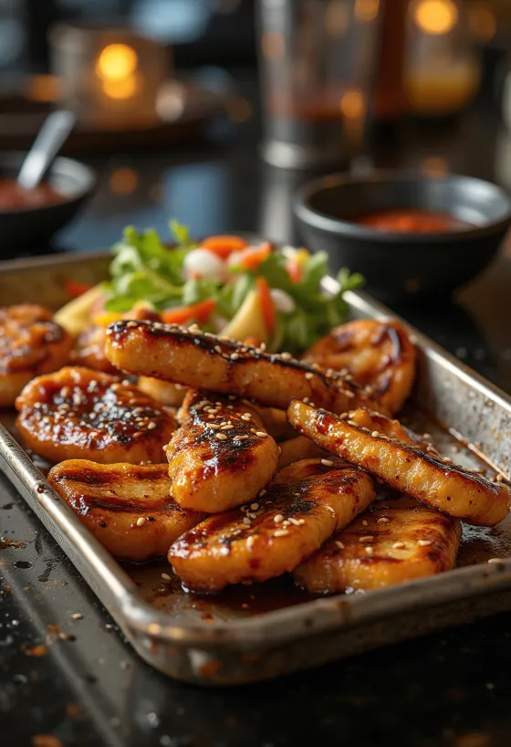 BBQ grilled spicy soya strips