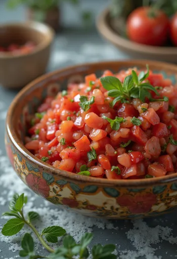 Ezme tomato dip served with fresh bread