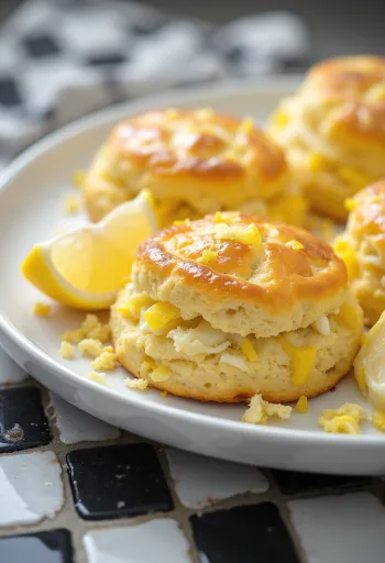 Lemon and curd cheese scones served