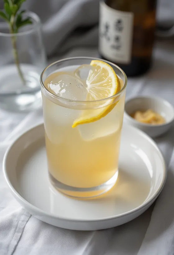 Japanese sake-based cider served in a glass