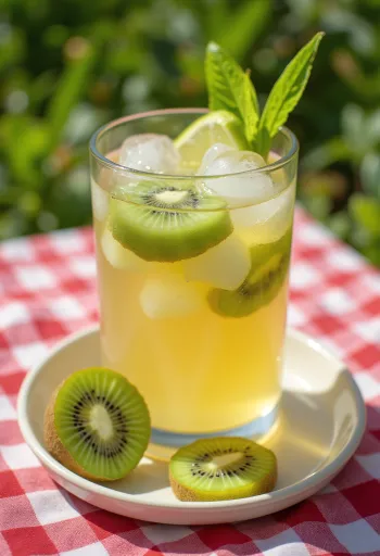 Kiwi iced cider freshly served
